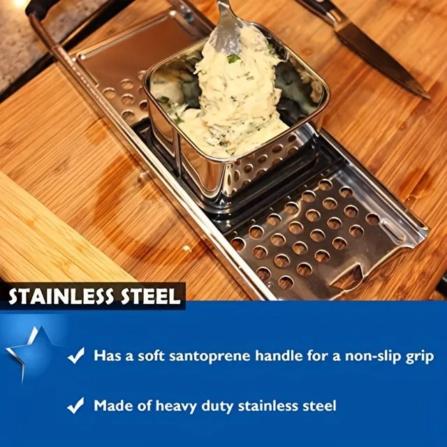 Spaetzle machine - traditional German noodle maker made of premium stainless steel eggs with comfortable handle, homemade grater and dough peeler