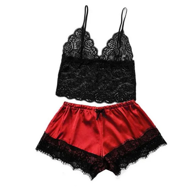 Lenjerie de noapte sexy din satin Scarlet pentru femei