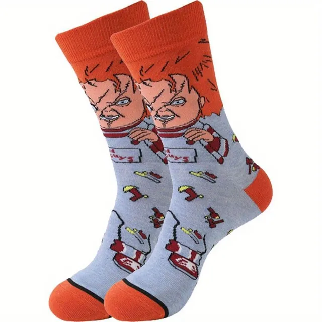 1 pár pánských ponožek s potiskem zlého Jokera - vtipné, celoroční, ideální jako dárek