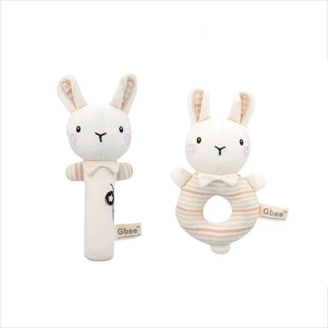 Cute plush rattle for newborns - 2 pcs