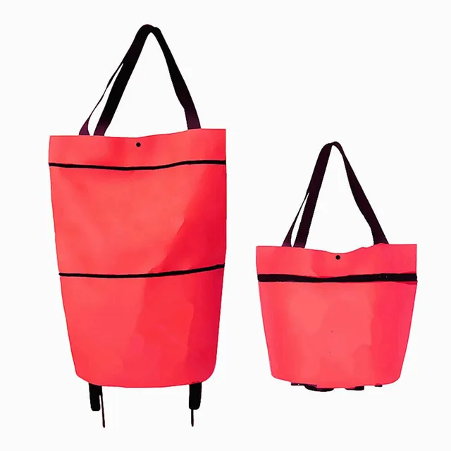 Folding bag on wheels Red