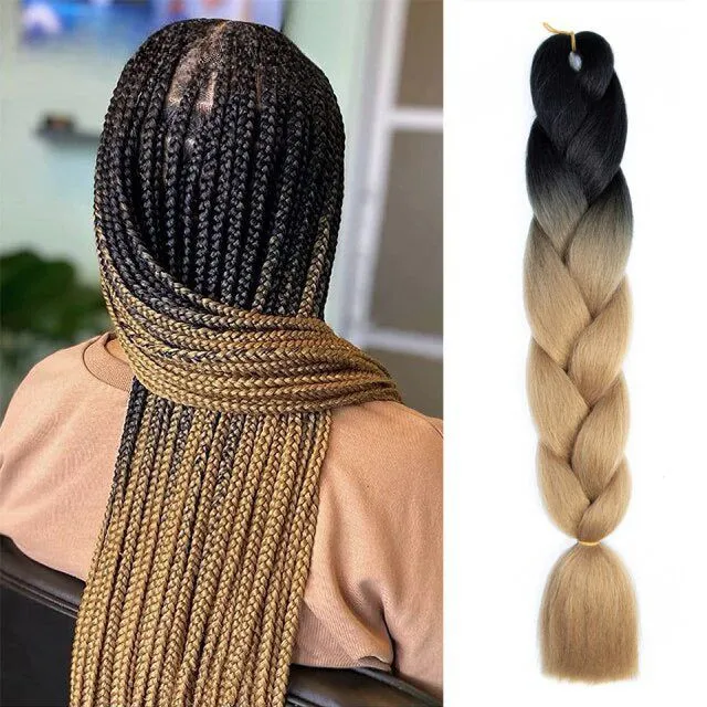 Ombre kanekalon hair on braids - more variants