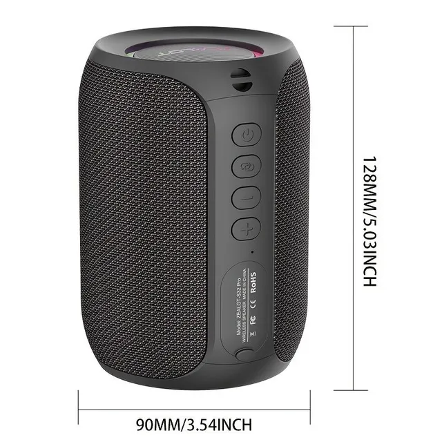 Transferable wireless speaker with subwoofer, 12 hours per charge, stereo sound, possibility to connect 2 speakers, 3000mAh battery