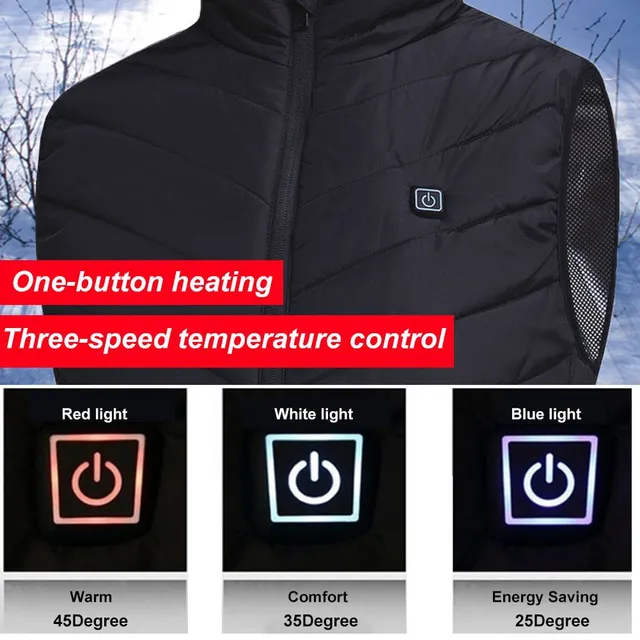 4 colors Unisex electric heated USB heat warm fabric winter vest