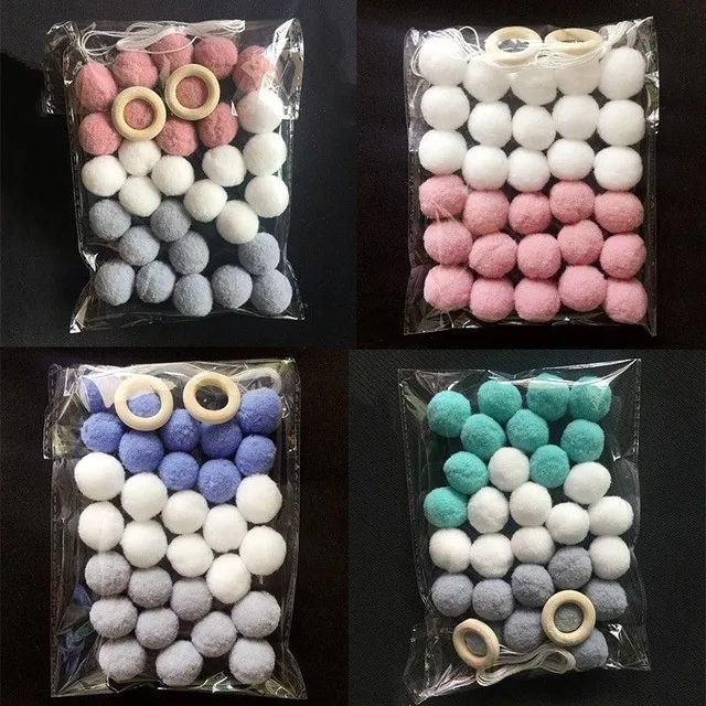 Decorative felt balls 30 pcs