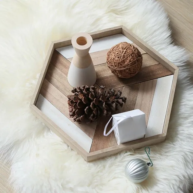 Wooden mosaic tray