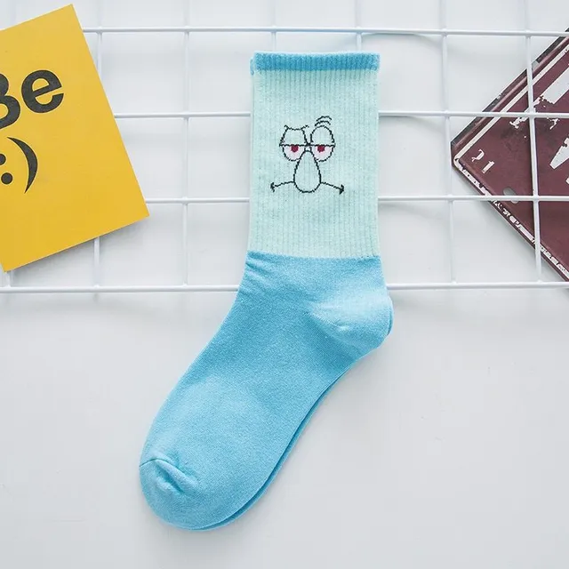 Unisex colorful socks with Spongebob printing and his friends