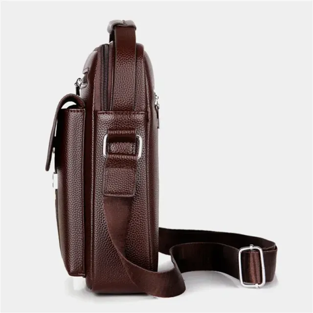 Male leather crossbody bag Messenger - vintage, waterproof, large capacity © For men