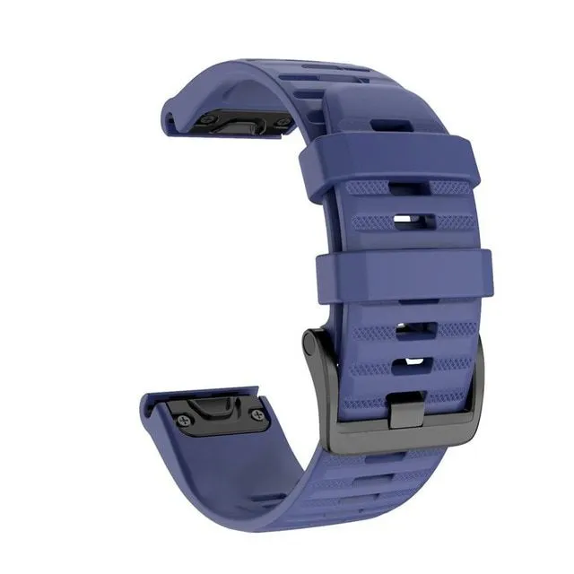 Replacement silicone band strap for Garmin QuickFit Phoenix, Tactic Bravo, Forerunner, Descent, Quantix and D2 Bravo midnight-blue 26mm