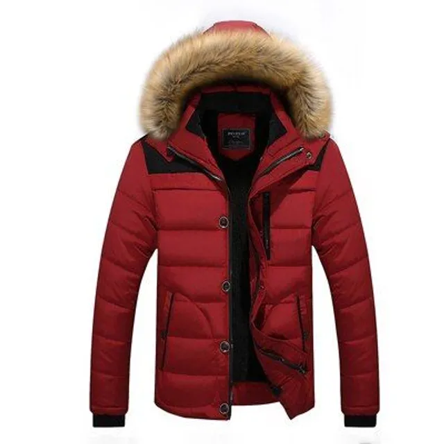 Men's luxury jacket with fur Nero-X3