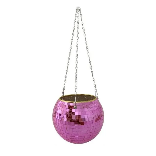 Hinged flower pot disco ball