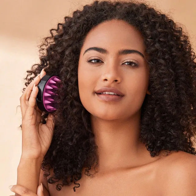 Massage and exfoliating silicone hairbrush - care for healthy and shiny hair