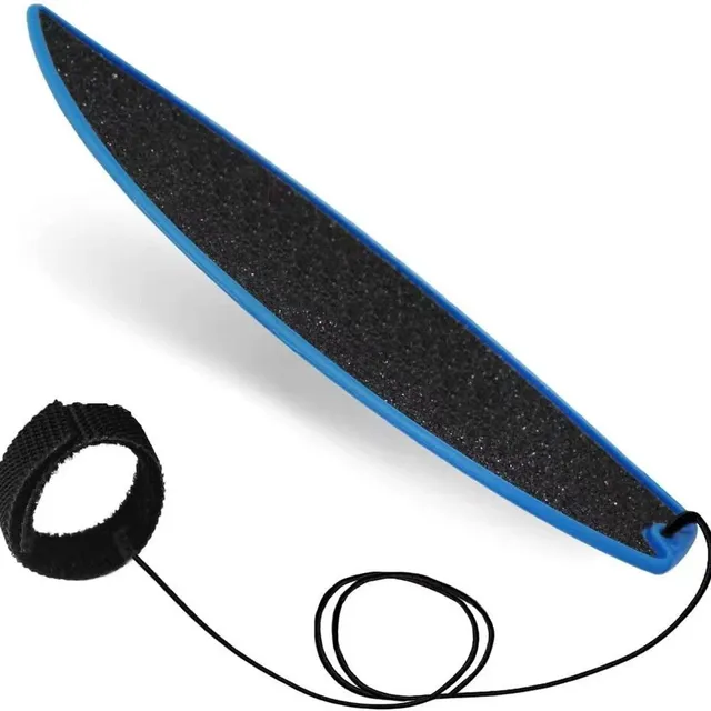 Stylish mini surfboard with shoelace against loss