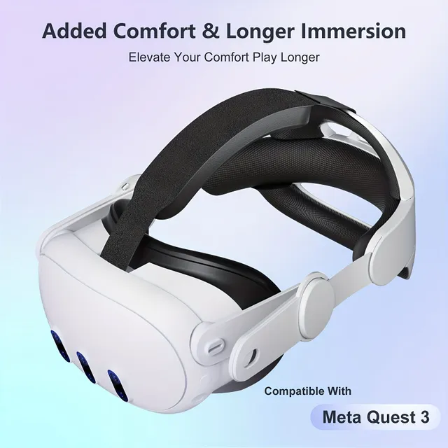 Curea pentru cap pentru Oculus Quest 3, bandă ajustabilă Halo 3 în 1, înlocuire pentru curea Elite, confort îmbunătățit și accesorii pentru imersiune în VR compatibile cu Oculus/Meta Quest 3