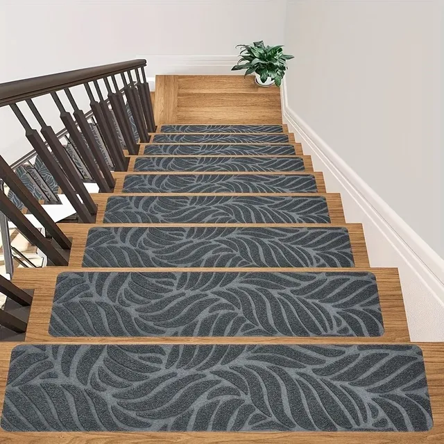 Non-slip carpet stair treads made of wood - safe, with peel strip, for internal staircases