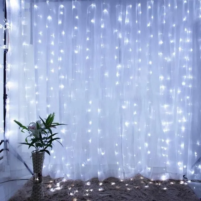 Christmas light curtain white 3mx3m-300led