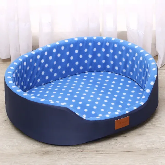 Łóżko dla psów z ciepłym wzorcem polka dot