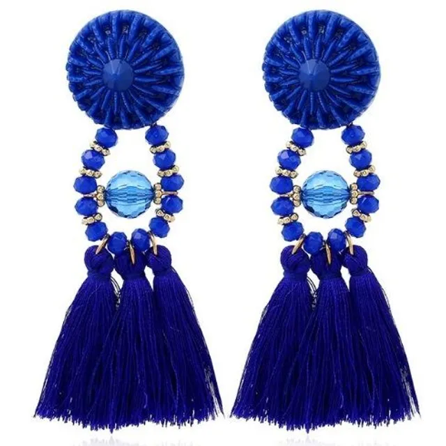 Beaded earrings with tassels - 9 colours