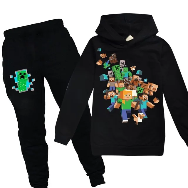 Stylish tracksuit with the motif of the computer game Minecraft