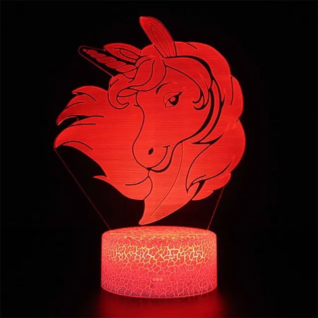 Creative 3D lamp in the shape of a unicorn