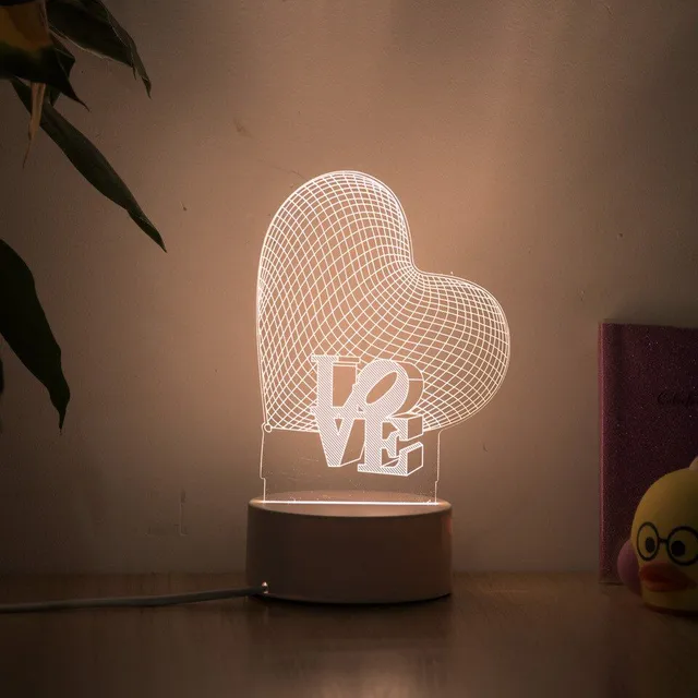 Romantic 3D table lamp