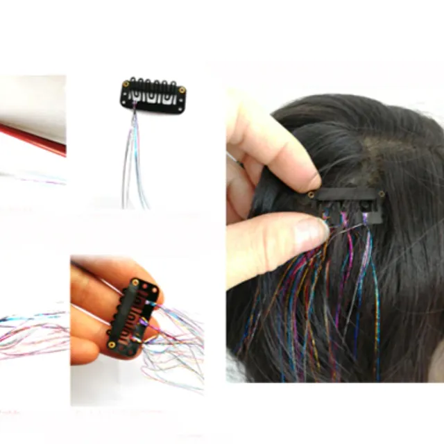 Hair clip-in hair polish