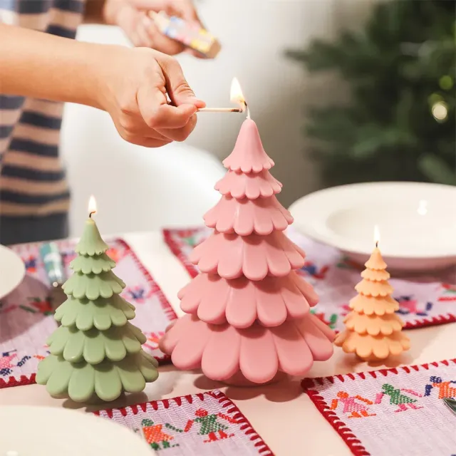 Moule en silicone pour la fabrication de bougies en forme de sapin de Noël pour le fait main