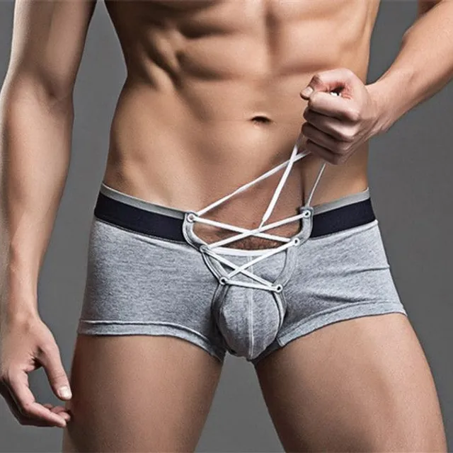 Men's sexy boxer shorts with ties