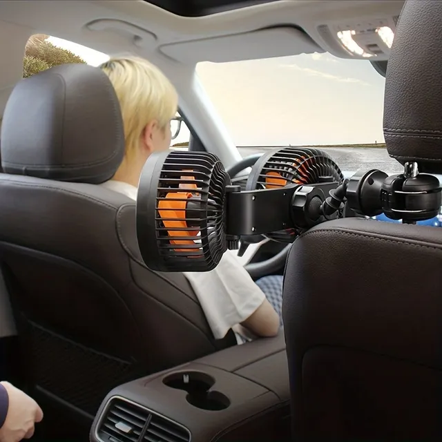 5V Fan Rear Seats To Car USB Fan With Double Head Creative For Interior Cars With Options Settings 120° A 360°-F6207