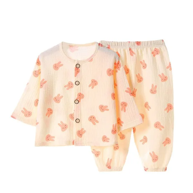 Children's classic cute pajamas with button top - more variants