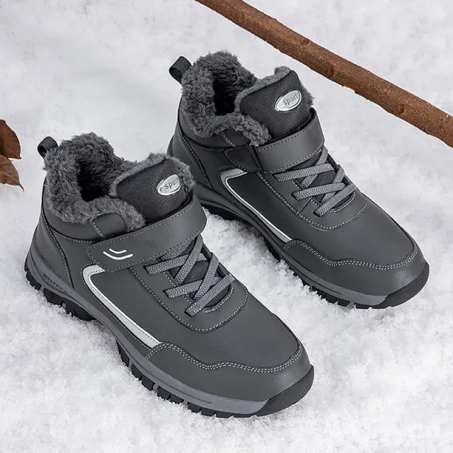 Winter boots with fur waterproof outdoor sneakers men's ankle boots