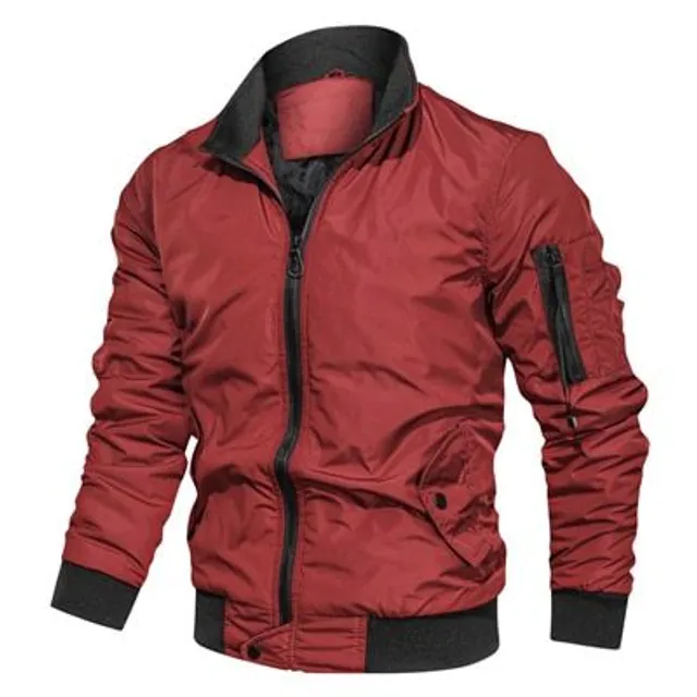 Men's luxurious modern autumn jacket in cut bomber