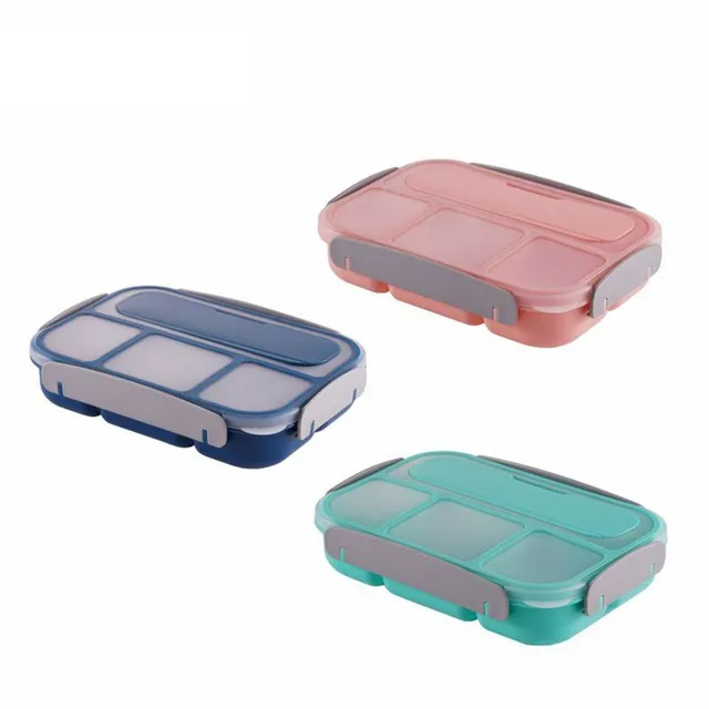 Closing snack or lunch box with plastic fork