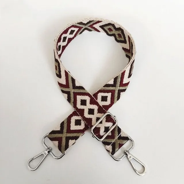 Luxury handbag strap with adjustable length with Aztec design - more variants Edwin