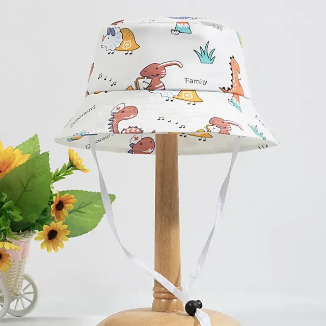 Șapcă de pescar cu imprimeu de dinozauri desenați pentru băieți și fete - o șapcă de vară drăguță pentru copii, șapcă panamă pentru copii, șapcă de soare, baretă