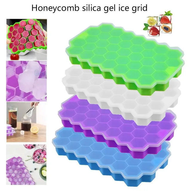 Formă de silicon pentru cuburi de gheață cu capac 37 sloturi - Fabricant de gheață casnic