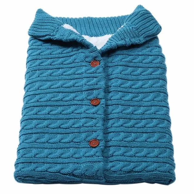 Sac de dormit pentru copii nou-născuți, călduros pentru iarnă, cu înveliș de înfășare din lână tricotată