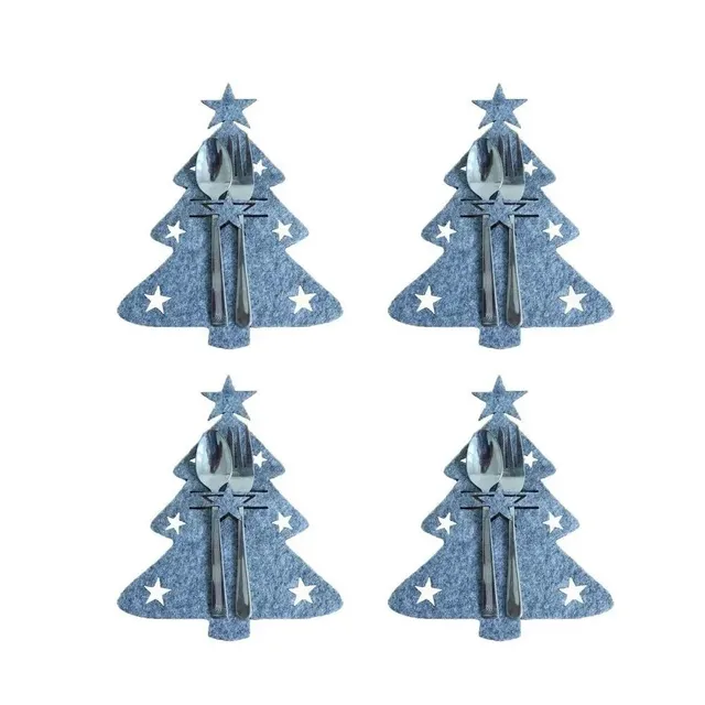 Étui à couverts de Noël - arbre 4 pcs V130