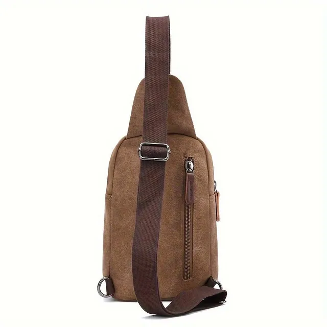 Fashionable men's chest bag - portable canvas bag, sports small breast bag, hanging bag, cross shoulder bag for outdoor activities