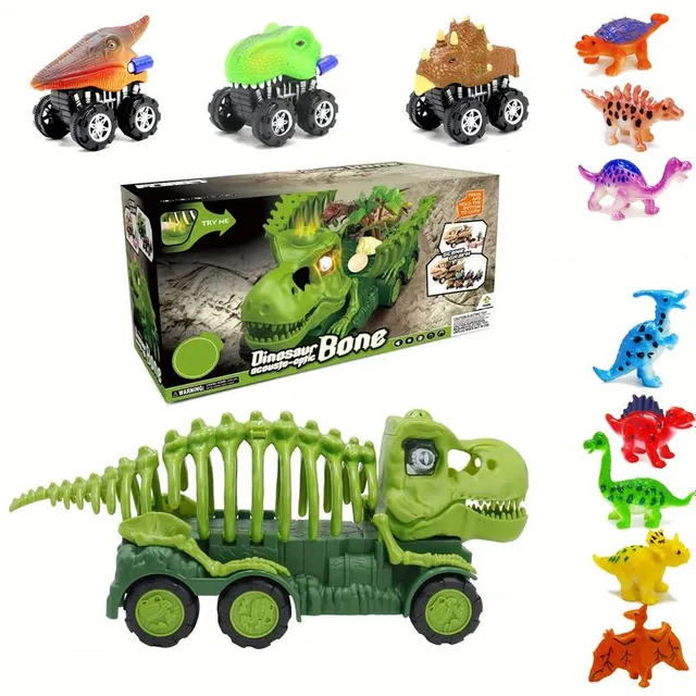 Originální Dino Dopravník s 3x Ejektorovými Dinosaury (Svítí & Zvuky) - Vánoční, Halloweenový, Thanksgiving Dárkový Set