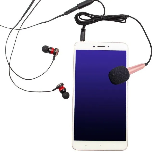 Miniautirní praktický jednobarevný mikrofon s 3.5mm kabelem - různé barvy