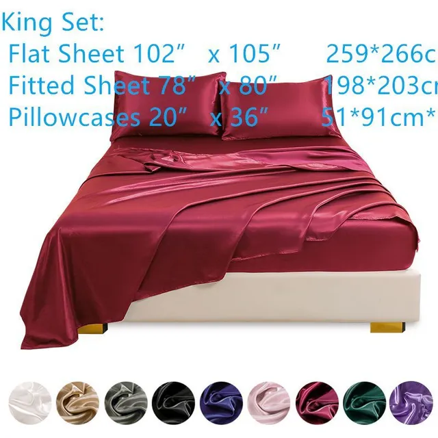 4pc Luxury satin sheets - Silk soft for sleeping for the bedroom and room for guests