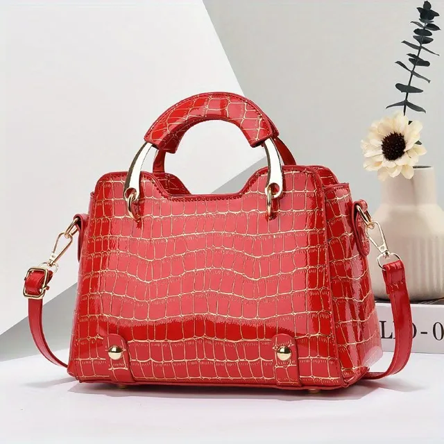 Handbag with crocodile pattern of small dimensions