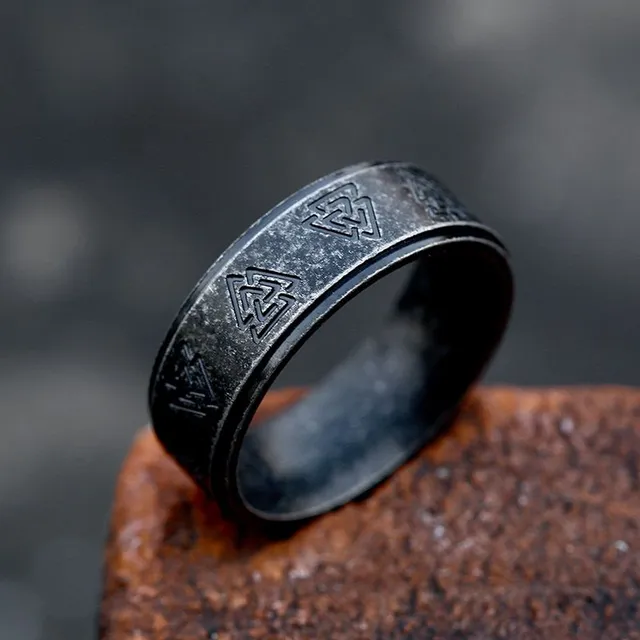 Men's luxury Nordic ring with runes Paul