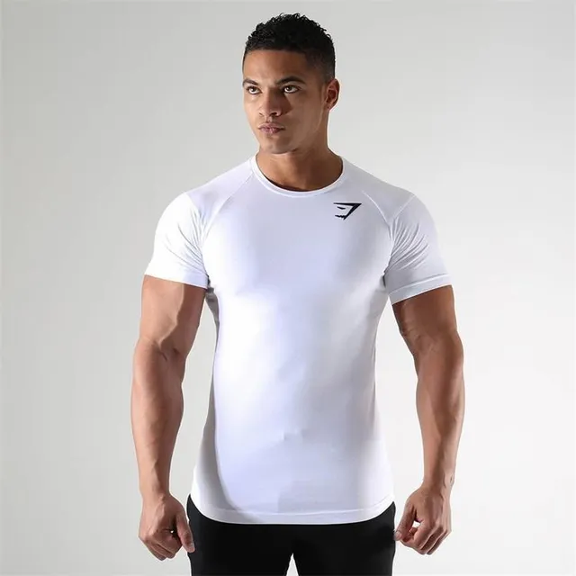 Tricou de fitness pentru bărbați cu mâneci scurte Shark