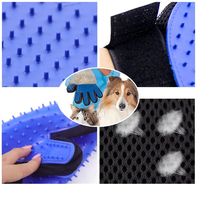 Double-sided gloves for cats and dogs to remove hair