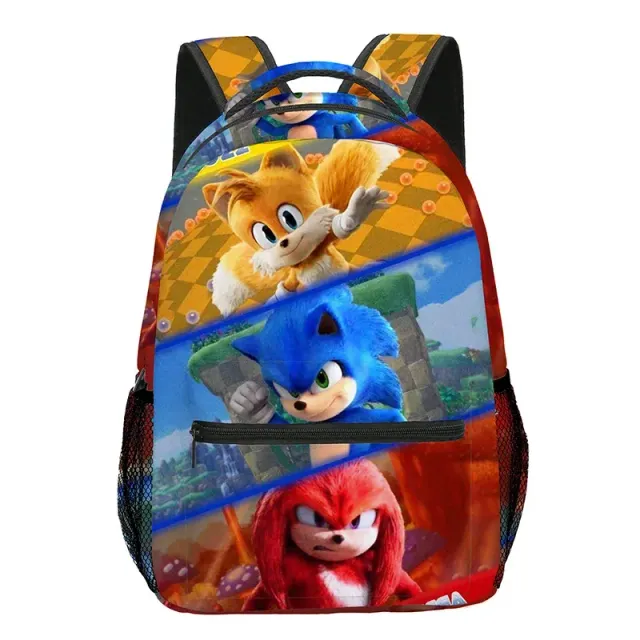 Rucsac școlar trendy pentru copii cu motivul popularului arici Sonic