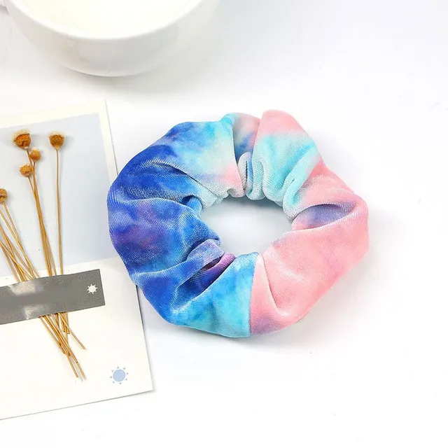 Scrunchies cu model în culori pastelate pentru femei