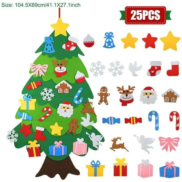 Plstený vianočný stromček pre deti