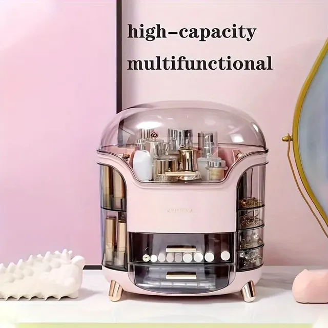 1pc Beauty Storage Box, Rotary Holder On Pero, Table Large Capacity Brush On Make-up Organizer On Lipstick, Gift For Women